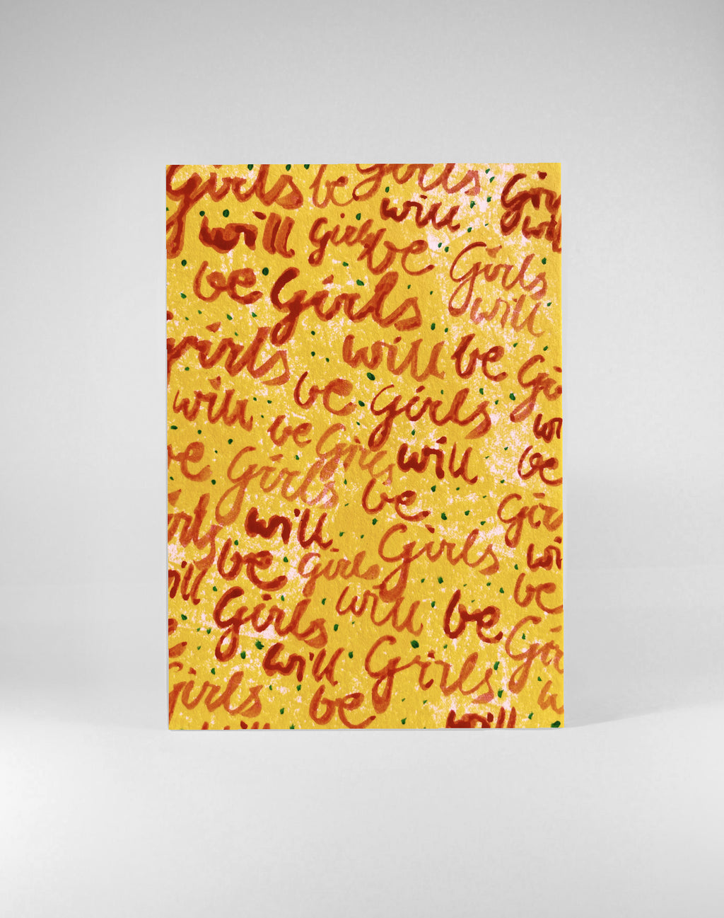Girls will be girls Postkarte – Karte mit gemaltem Schriftzug
